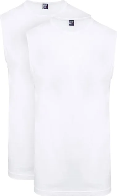 Alan Red Débardeur Sans Manches T-Montana Blanc (lot de 2) 