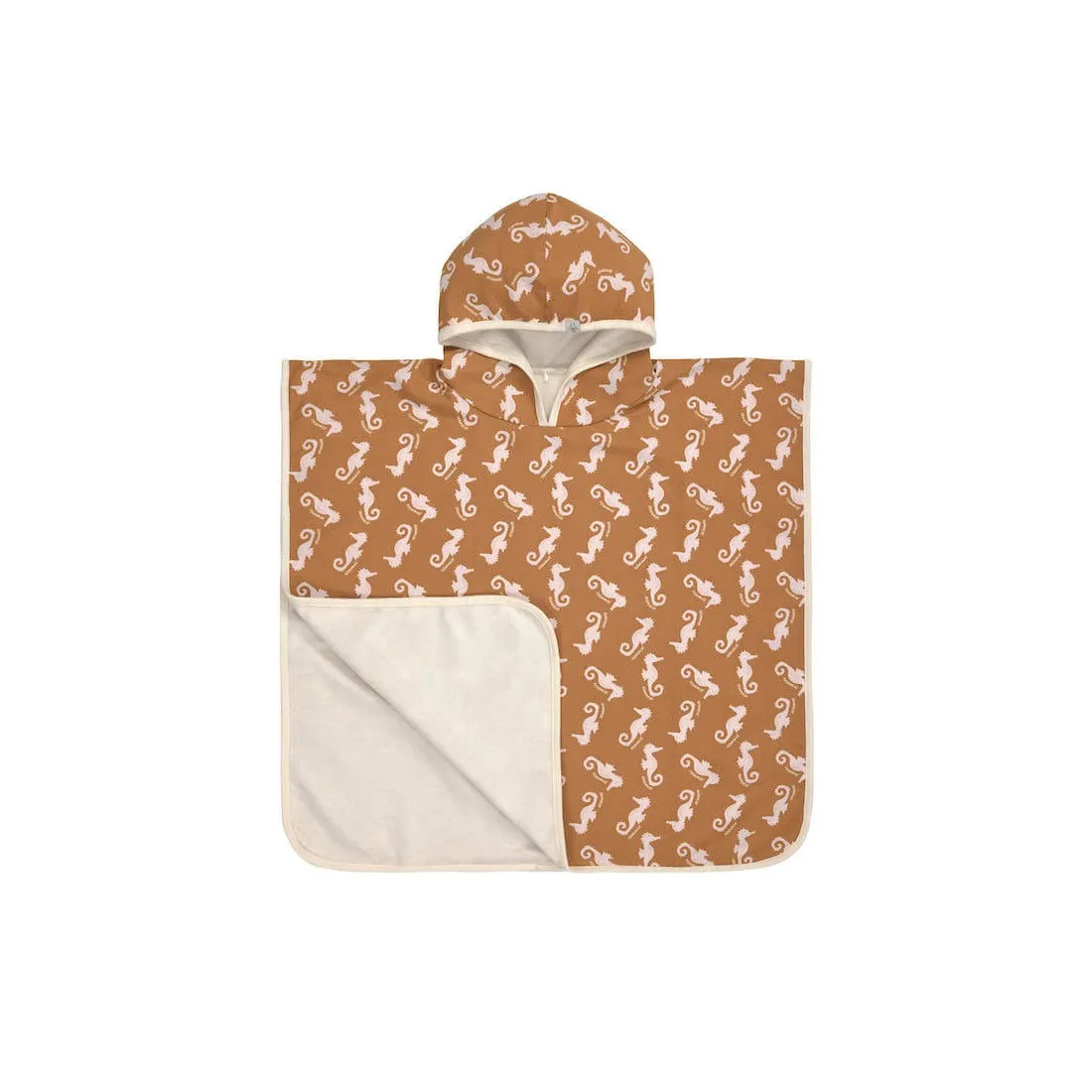 Poncho de Plage anti UV Splash&Fun Hippocampe Caramel - Lässig