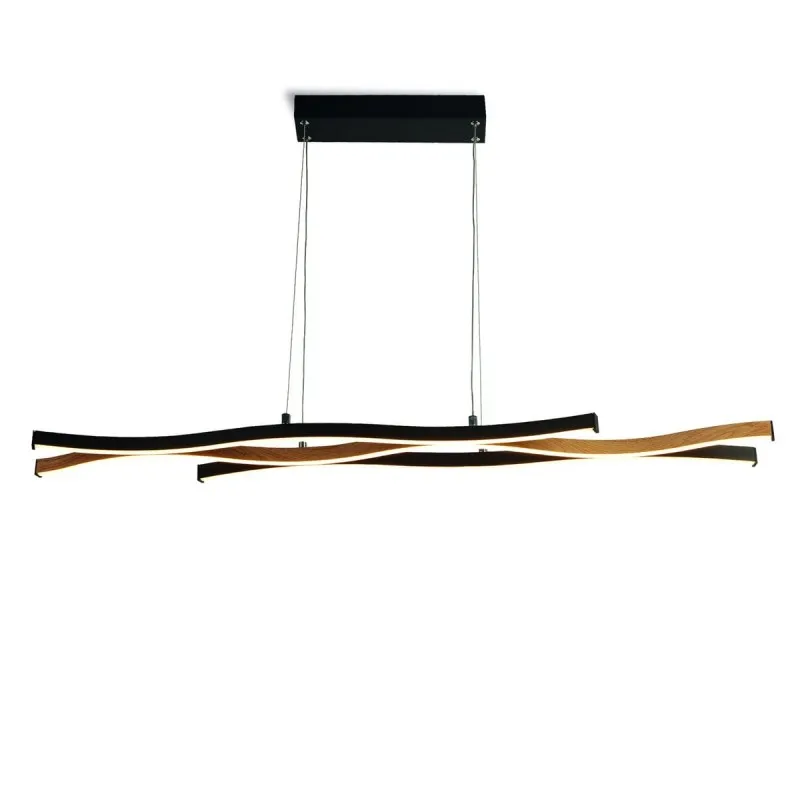 Suspension BLOOM 1x41W LED Noir Effet bois