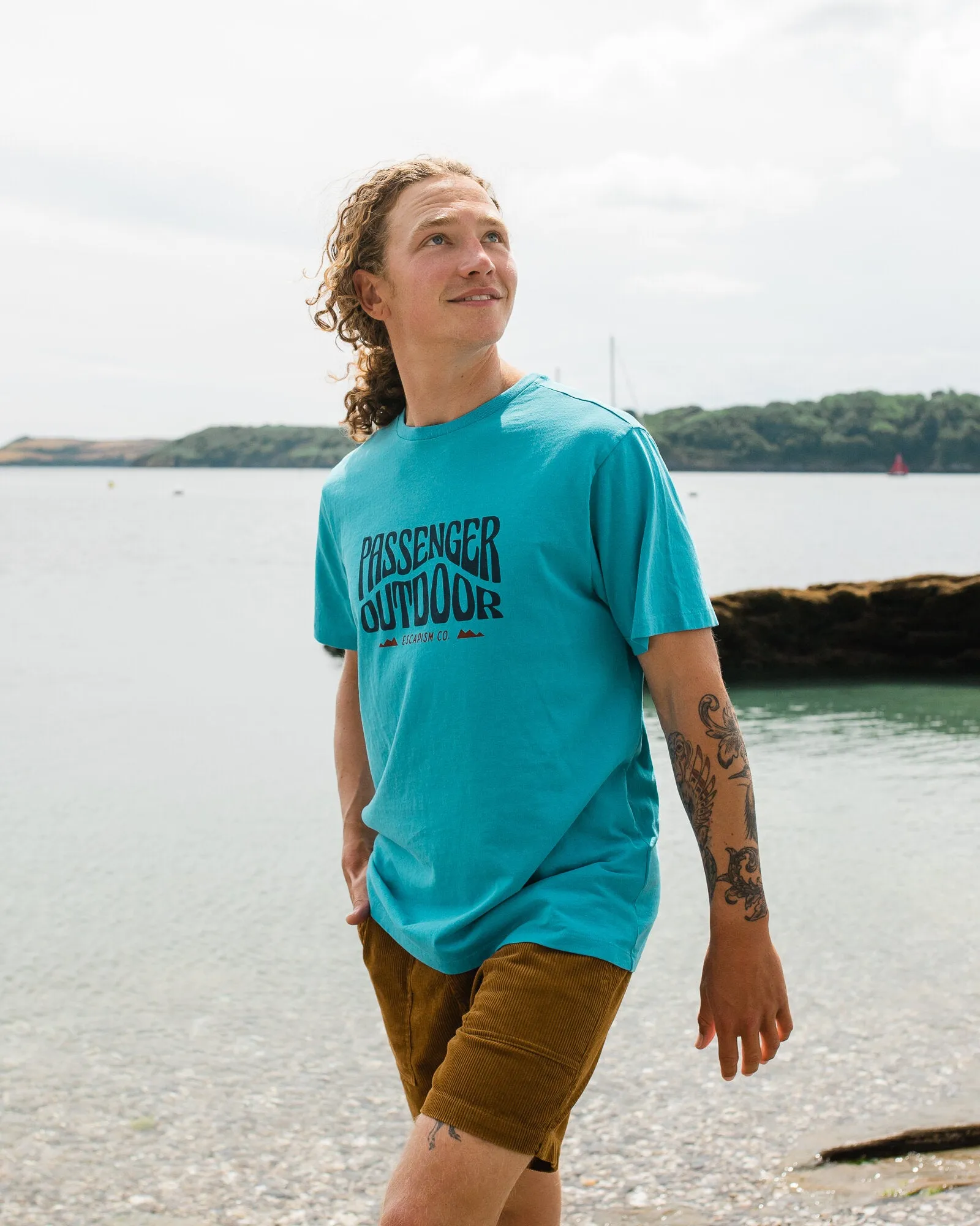T-shirt en Coton Recyclé Yuca - Bleu Piscine