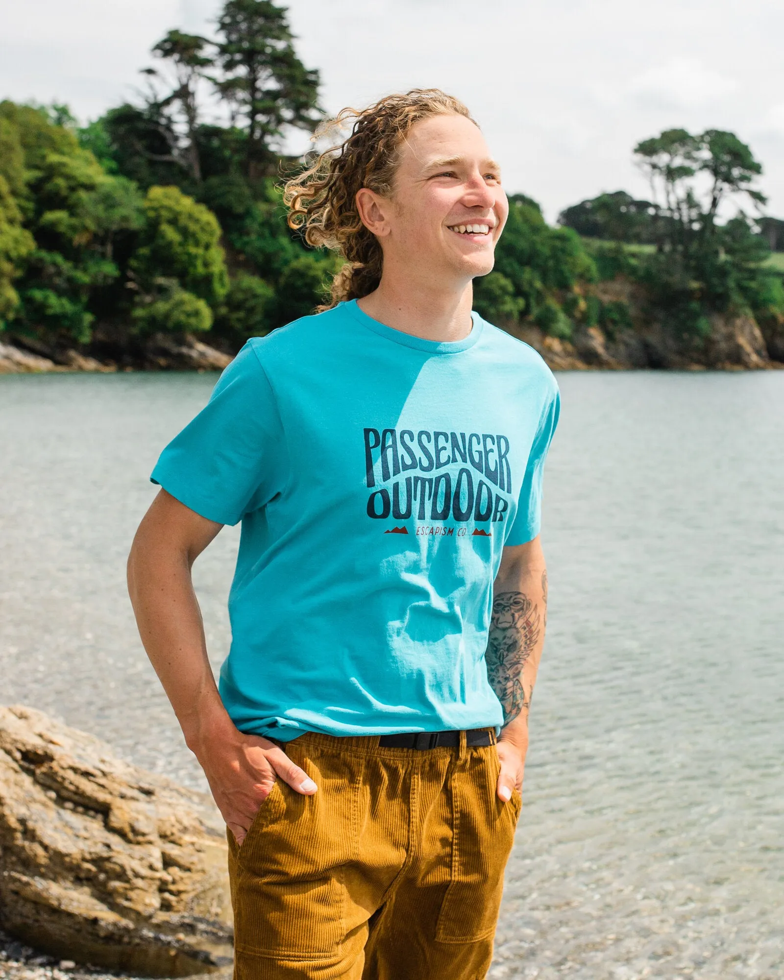 T-shirt en Coton Recyclé Yuca - Bleu Piscine