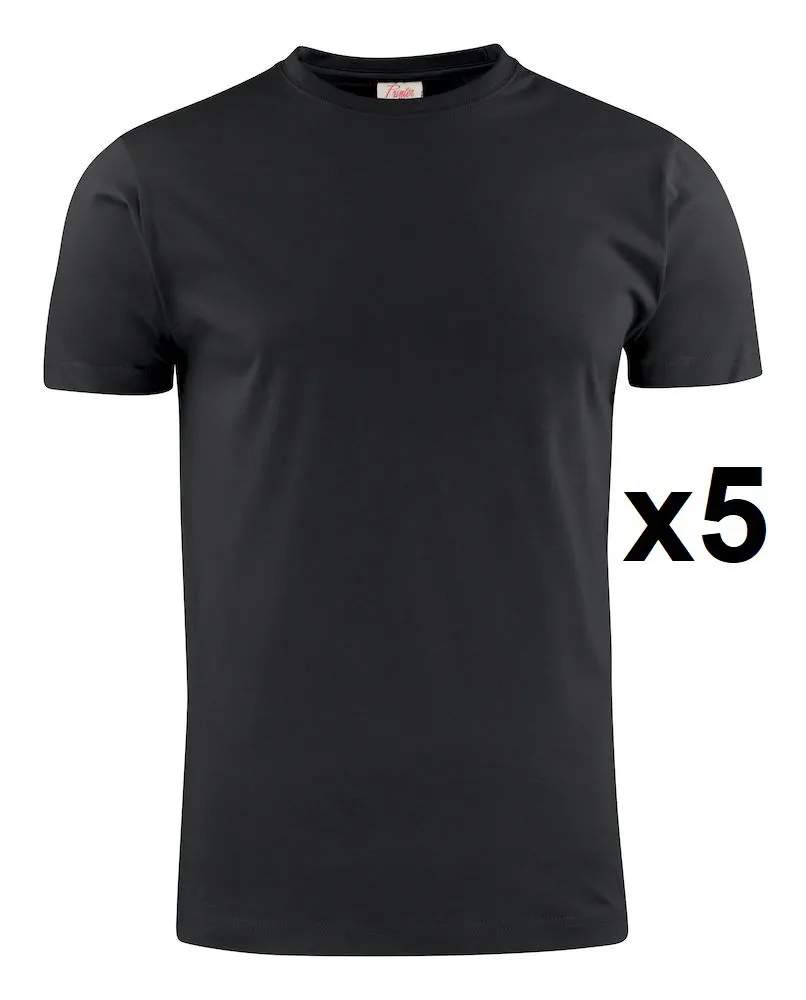 Tee shirt manches courtes noir Heavy RSX lot de 5